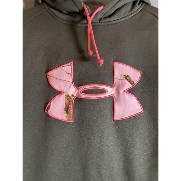 Under Armour Hoodie Womens Medium UA Storm Pink Camo Pullover Sweatshirt - Picture 2 of 6